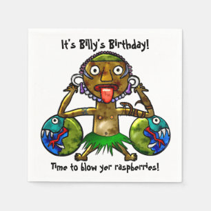 Serviette En Papier Tiki Party Funny Design (Personnalisé)