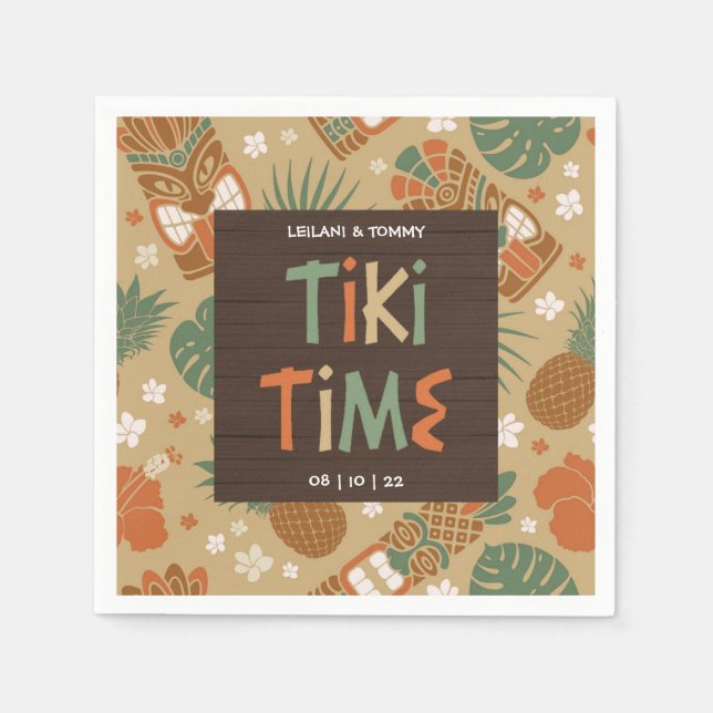 Serviette En Papier Tiki Party Tropical Luau (Devant)