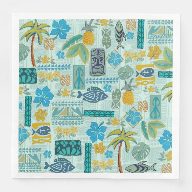 Serviette En Papier Tiki Tropix Hawaïen (Devant)