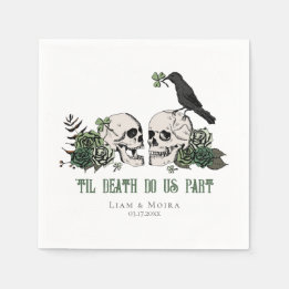 Serviette En Papier Til Death Jour de la Saint Patrick gothique Crâne 