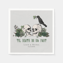 Serviette En Papier Til Death Jour de la Saint Patrick gothique Crâne 