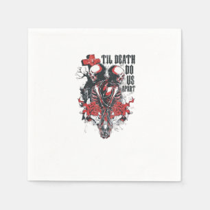 Serviette En Papier Till Death Do Us Part - Minimalist Skeleton Art Fo