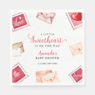 Serviette En Papier Timbre Lettre Chéri Baby Shower de la Saint-Valent