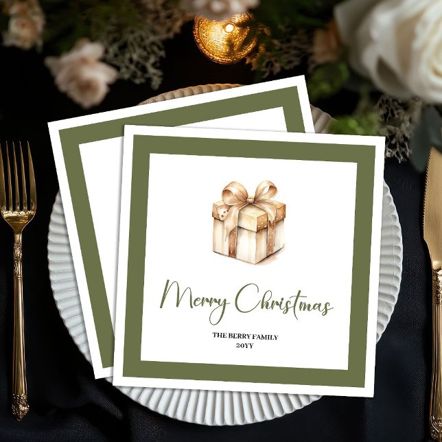 Serviette En Papier Timeless Christmas Present Custom Family Napkins @ (Timeless Christmas Present Custom Family Napkins @)