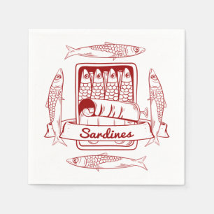 Serviette En Papier Tin de sardines pop art