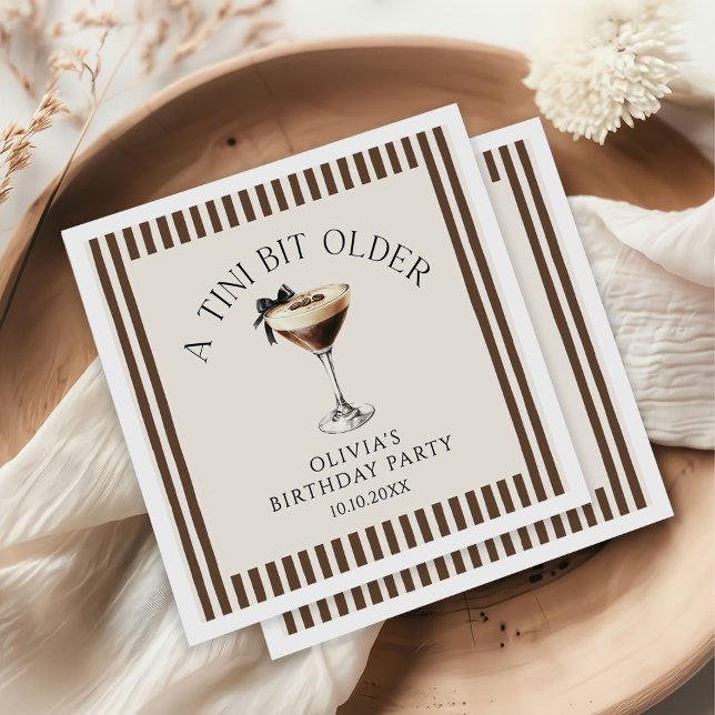 Serviette En Papier Tini Bit Older Espresso Martini Fête d'anniversair (Créateur téléchargé)