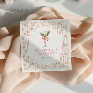 Serviette En Papier 'Tini Bit Older Martini Coquette Anniversaire