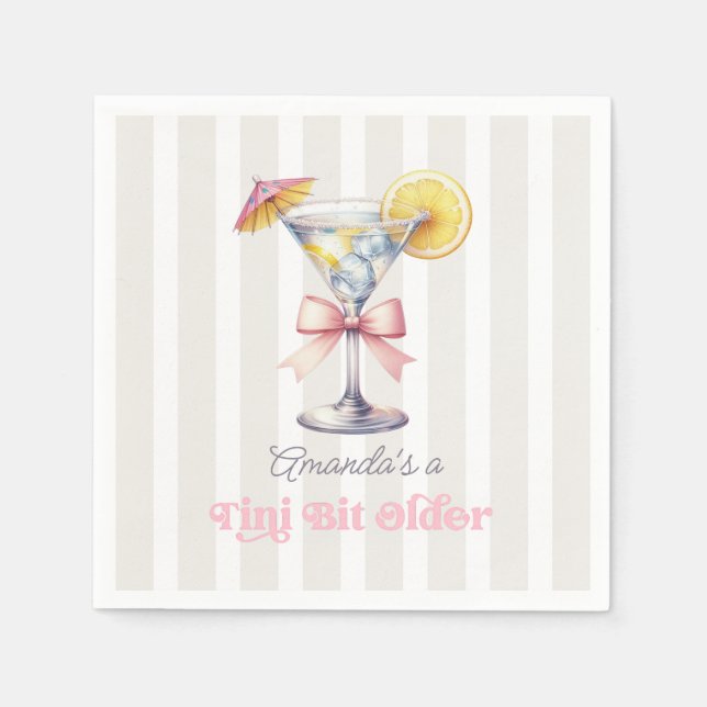 Serviette En Papier Tini Bit Older Martini d'anniversaire chic (Devant)