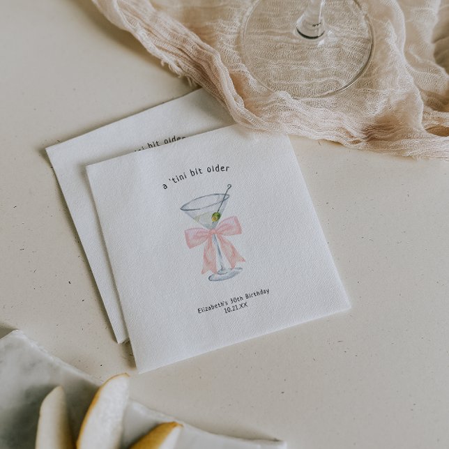 Serviette En Papier Tini Bit plus âgé | Martini à thème Anniversaire (Créateur téléchargé)