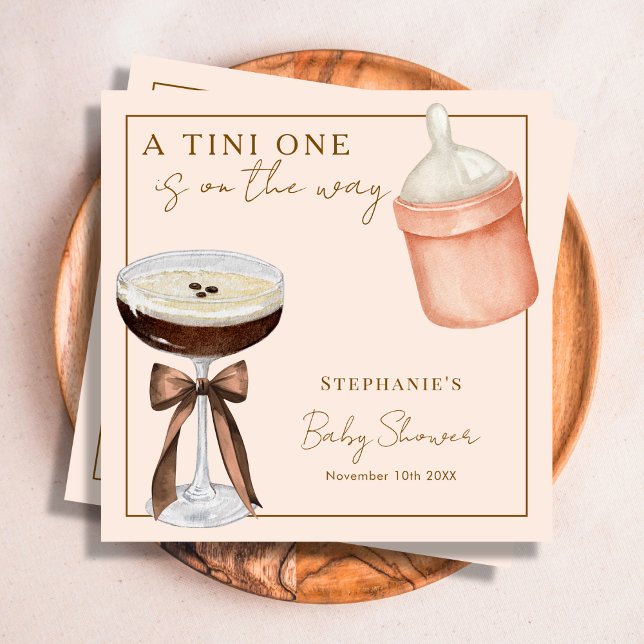 Serviette En Papier Tini One rose Espresso Martini Baby shower fille (Créateur téléchargé)