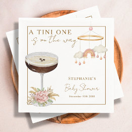 Serviette En Papier Tini One rose Espresso Martini Baby shower fille