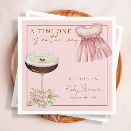 Serviette En Papier Tini One rose Espresso Martini Baby shower fille