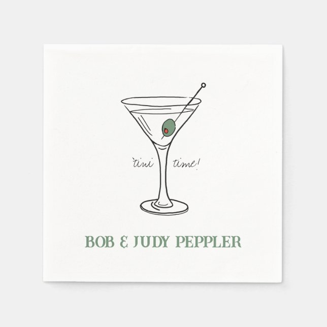 Serviette En Papier 'tini time Livre personnalisé Cocktails Napkins (Devant)