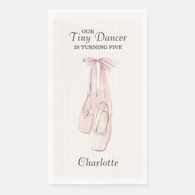 Serviette En Papier Tiny Dancer Ballerina Pink Girls Birthday (Devant)