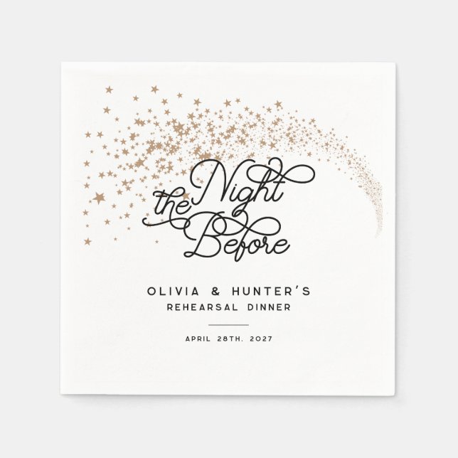 Serviette En Papier Tir Stars La Nuit Avant Le Dîner De La Répétition (Devant)