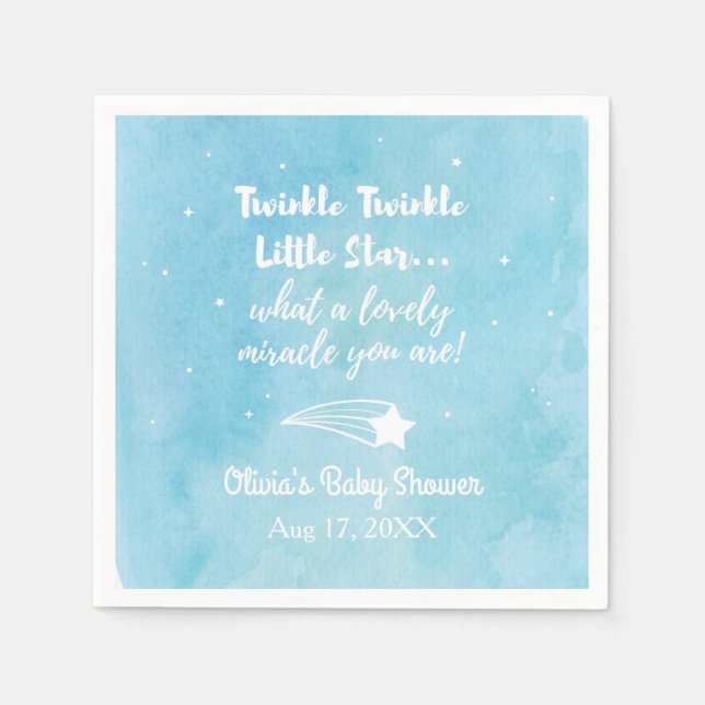 Serviette En Papier Tir Twinkle Little Star Baby shower serviettes (Devant)