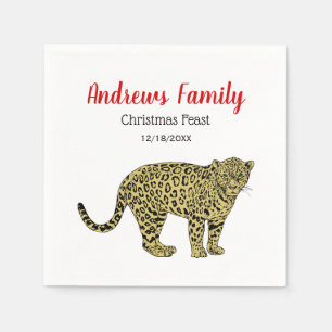 Serviette En Papier Tirage de chats tachetés au léopard vintage
