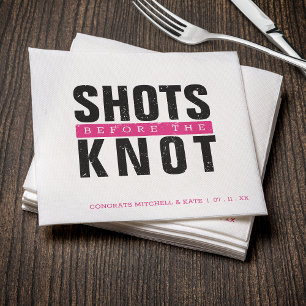 Serviette En Papier Tirages avant le Knot Hot rose Bachelorette Party