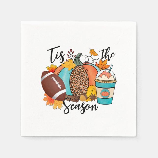 Serviette En Papier 'Tis The Season - Automne, Football & Épices Citro (Devant)