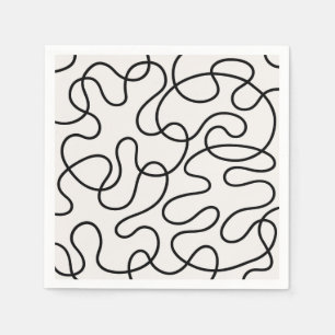 Serviette En Papier Tissage de ligne minimaliste
