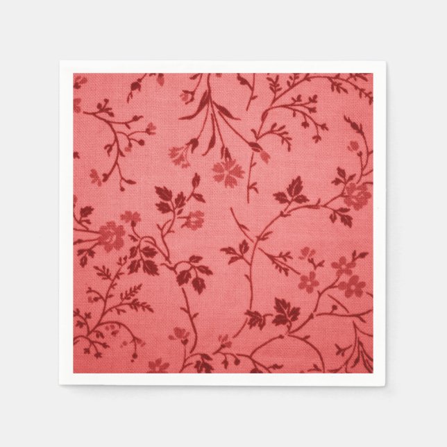 Serviette En Papier Tissu en cachemire rouge comme look lin (Devant)