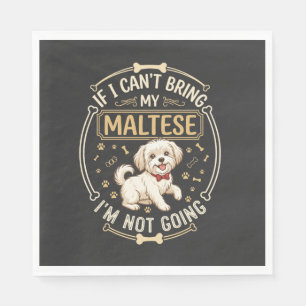 Serviette En Papier Tissu Maltais Chien N'allant Pas Rouge Nœud Papill