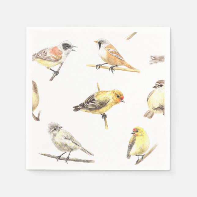 Serviette En Papier Tit birds motif (Devant)