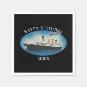 Serviette En Papier Titanic Birthday Black RMS White Star Line Ship