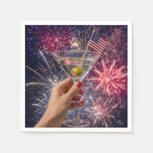 Serviette En Papier Toast au Martini du 4 juillet