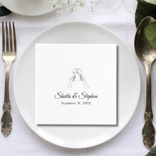 Serviette En Papier Toast Champagne Cocktail Mariage personnalisé
