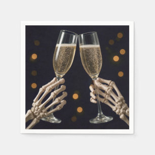 Serviette En Papier Toast de Champagne de Squelette d'Halloween
