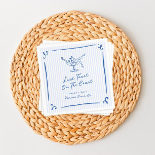 Serviette En Papier Toast Dernier bleu à main blanche tiré sur la côte