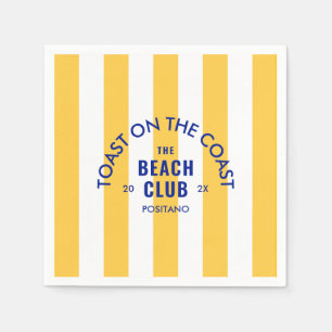 Serviette En Papier Toast On The Coast Le Beach Club Yellow Stripe