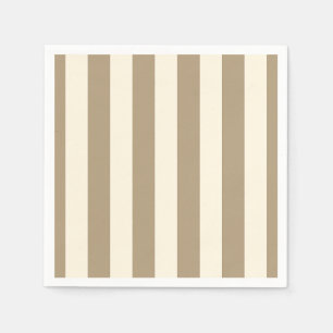 Serviette En Papier Tofu Crème Khaki Huitre Rayure