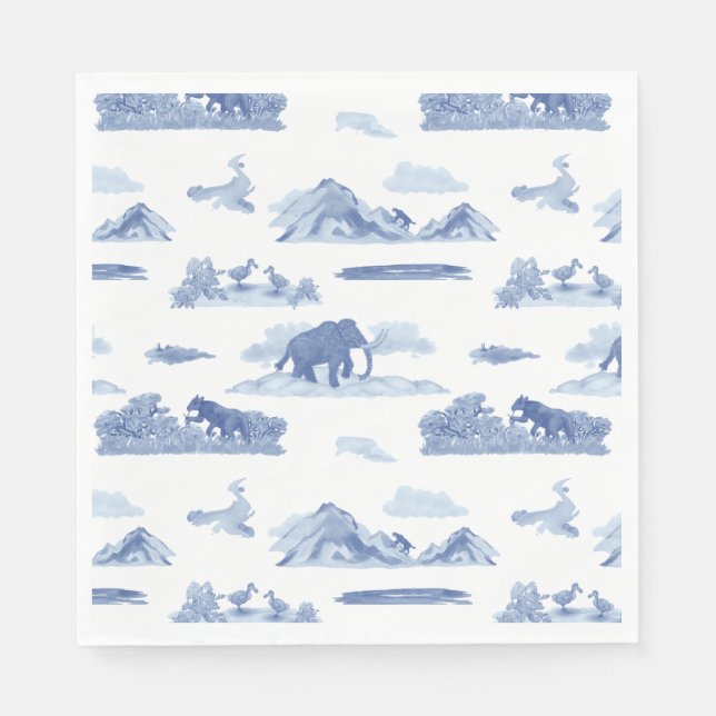 Serviette En Papier Toile animale disparue (Devant)