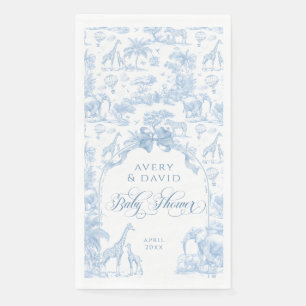 Serviette En Papier TOILE Bleu Safari animal bébé garçon douche