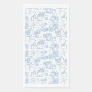 Serviette En Papier TOILE Bleu Safari animal bébé garçon douche