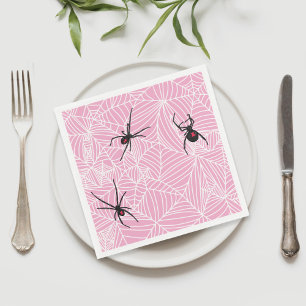 Serviette En Papier Toile d'araignée de veuve noire rose