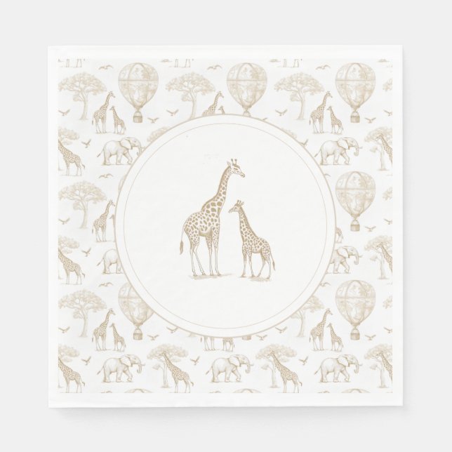 Serviette En Papier Toile de Baby shower classique Little Wild (Devant)