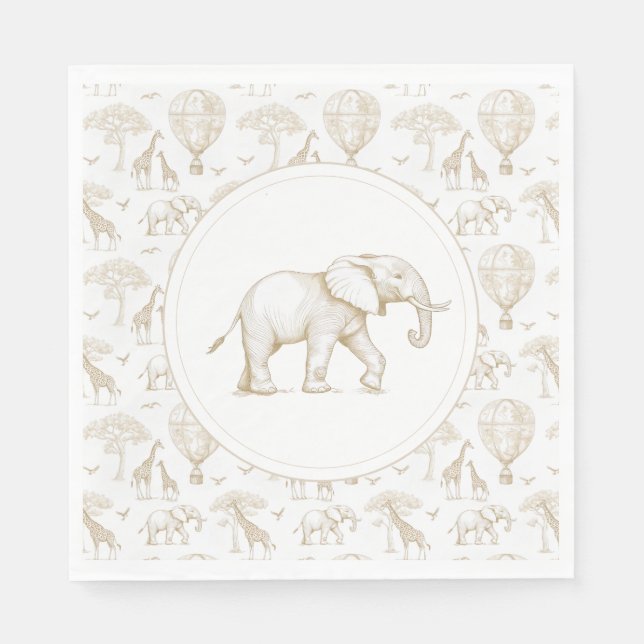 Serviette En Papier Toile de Baby shower classique Little Wild (Devant)