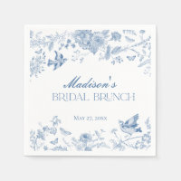 Toile De Jouy Bleue Vintage Brunch Floral de Marié