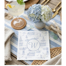Toile de Jouy Côtière Monogrammée | Réceptions Pré
