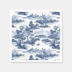 Serviette En Papier Toile de jouy, porcelaine bleue, porcelaine, saule
