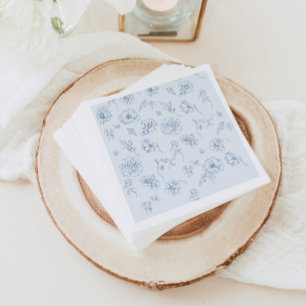Serviette En Papier Toile de Jouy Quelque Chose de Bleu Floral douche 