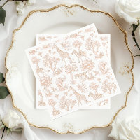 Toile de Jouy Safari animaux Boho Baby shower