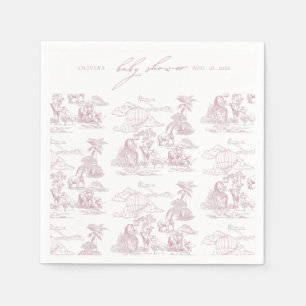 Serviette En Papier Toile De Jouy Safari Baby Girl Shower 