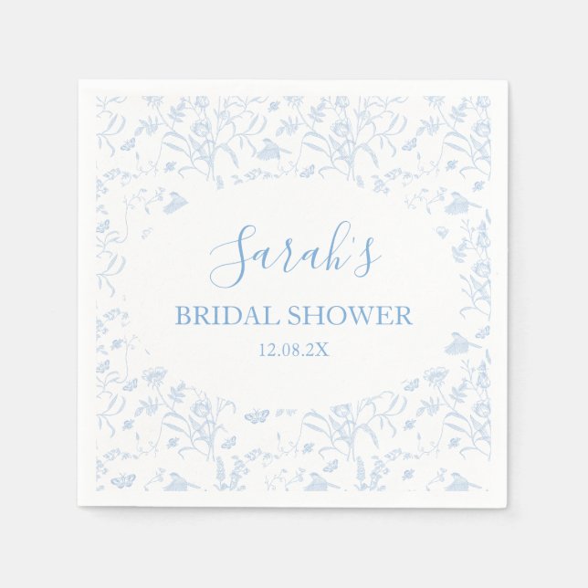 Serviette En Papier Toile Florale Baby Shower pour Mariée (Devant)
