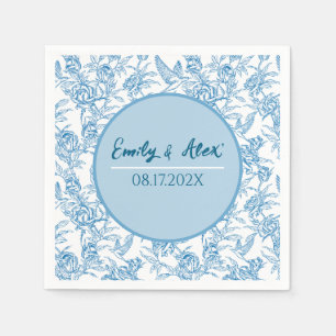 Serviette En Papier Toile oiseau et fleurs Nom personnalisé Baby Showe