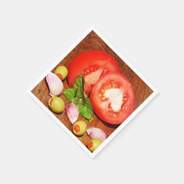 Serviette En Papier tomate avec oignon (Coin)