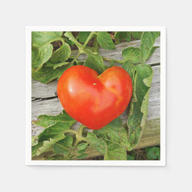 Serviette En Papier Tomate en forme de coeur (Devant)
